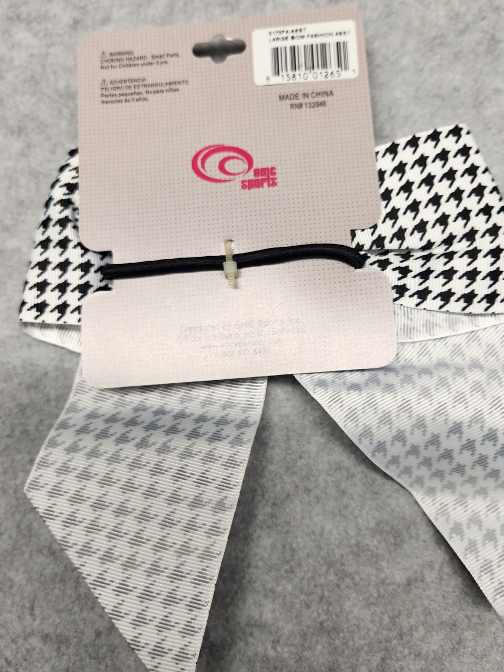 3 Pack-Soffe Black & White Houndstooth Hair Bow - Picture 4 of 6